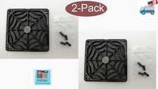 LOT 2-Pack: NEW EverCool Black Plastic Filter Guard for 80mm PC Case Cooling Fan picture