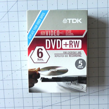 TDK DVD+RW 5 Pack with Clear Cases Open Box picture