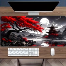 Traditional Japanese Landscape Mouse Pad Durable Rubber Base Non-Slip Printed ❀ picture