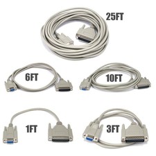 1-25FT Serial RS-232 DB25 25-Pin Male to DB9 9-Pin Female AT Modem Molded Cable picture