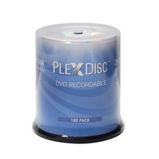 100 PC PlexDisc 16X 4.7 GB DVD+R Silver Top Disc Cake Box 63C-115-BX picture