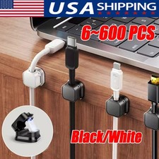 6~600 Pack Magnetic Cable Clips & Cord Holder, Under Desk Cable Management Lot picture