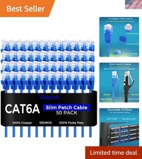 Superior 50 Pack Cat6a 2ft Ethernet Patch Cables - Space-Saving Slim Design picture