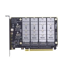 CY M.2 NGFF 4X NVME SSD to PCIE Express 5.0 Detachable Bifurcation X16 Raid Card picture