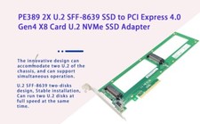 shinreal 2X U.2 SFF-8639 SSD to PCIe4.0  X8 Card U.2 NVMe SSD Adapter picture