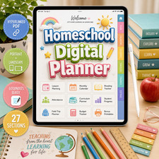 Homeschool Digital Planner Hyperlinked Lesson Planner GoodNotes iPad PDF Bundle picture