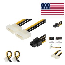 High-Quality 6-Pin to 2X 4-Pin Molex PCIe Power Cable - Tangle-Free 2-Pack picture