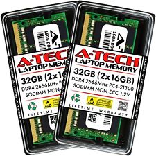 A-Tech 32GB 2x 16GB PC4-21300 Laptop SODIMM 260-Pin DDR4 2666 MHz Memory RAM Kit picture