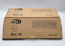 LOT OF 6 AST Wired USB Keyboard Kin-16 NIB picture