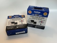 Two Boxes Genuine 2-Pack BROTHER LC51BK Black Ink Cartridges Expired (4 total) picture