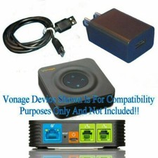 Power Supply USB Wall Charger + 3' HD Power Cable FOR Vonage HT802 Phone Device picture