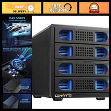 4 Bay Aluminum Hard Drive Enclosure with Cooling Fan for 2.5