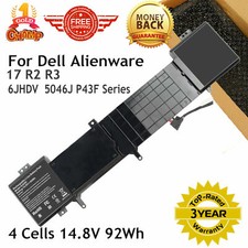 92Wh 6JHDV Laptop Battery For Dell Alienware 17 R2 R3 5046J P43F Notebook YKWXX picture