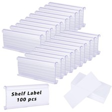 100 Pcs Wire Shelf Label Holders, Wire Rack Label Holder, Plastic Labels for ... picture