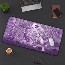 Mewtwo Psychic Desk Mat | Japanese Wave Desk pad, Purple Gothic Gaming Mouse Pad picture