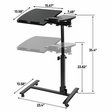 Rolling Laptop Desk Height Adjustable Stable Mobile Notebook Presentation Table picture