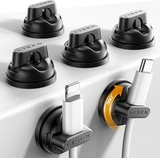 LISEN 6 Pack Rotatable Magnetic Cord Holder for Desk Nightstand picture