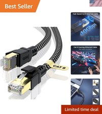 High-Speed Cat 8 Ethernet Cable 12FT - 40Gbps Data Transfer & Double Shielding picture