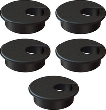 5 Pack 2 Inch Desk Grommets 50mm Black ABS Cable Hole Covers for Wires picture