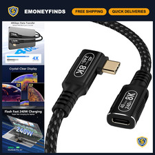 Ultra-Short 1.6FT USB C Extender, 90° Right Angle, 40Gbps Data, 240W Charge, 8K picture
