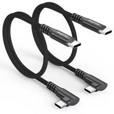 Short USB C Cable Right Angle 1Ft, 2-Pack 90 Degree USBC 60W Cord | 3A Fast picture