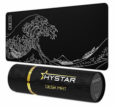 HYSTAR The Great Wave Black XXL Desk Mat 36x16” Gaming Mouse Pad NEW picture