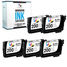 5PK Black T200XL Replacement Ink for Epson 200XL 200 XL XP300 XP310 XP400 WF2520 picture