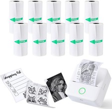 10 Rolls Print Pods Printing Paper, 57 X 25mm Inkless Self-Adhesive Printable... picture