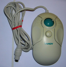 Vtg Tandy  PS/2 Handheld TrackBall 2-Button with Click Lock Mouse 25-2003 picture