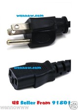 10 Ft 3-Prong Trapezoid Computer Power Cord Universal PC Cable Standard Wire 10' picture
