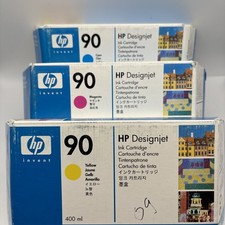 GENUINE HP 90 Designjet Cartridges 400ml 4000/4500 Color Set Exp 2009 picture