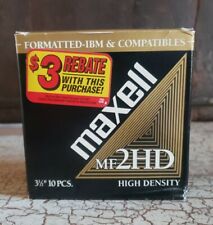 9 NEW Maxell MF2-HD Floppy Discs OPEN BOX 3-1/2