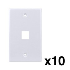 Construct Pro Single Gang 1-Port Keystone Wall Plate (10 Pack, White) picture