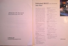 ORACLE's PC Database Solutions for the 1990s + Professional Oracle Data Sheet picture