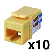 Construct Pro Cat6 (RJ-45) Keystone Jack (10 Pack, Yellow) picture
