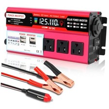 1000W Peak Power Inverter - Car Inverter with 3 AC, 3 USB, 1 Type-C Port - 12V picture