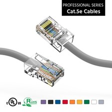 20 Pack of 25Ft CAT5E UTP Ethernet Network Non Booted Cable 12-200 Feet Gray picture