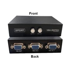 Kentek VGA Manual Data Switch Box 2 Way HD15 Pin Push Button Type for PC Display picture
