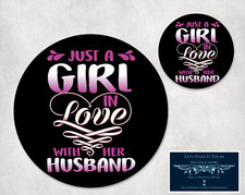 JUST A GIRL IN LOVE WITH HER HUSBAND CUSTOM OFFICE MOUSEPAD & COASTER GIFT SET picture