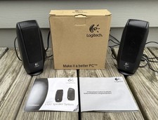 Logitech S120 2.0 Desktop Multimedia Computer Speakers 3.5mm Jack Black Tested picture