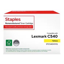 Staples Yellow High Yield Toner Cartridge for Lexmark TRC540H1YG  picture
