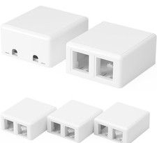 Keystone Jack Surface Mount Box 2-Port for UTP Cat6/Cat5e/Cat5 RJ45 , 5-Pack picture