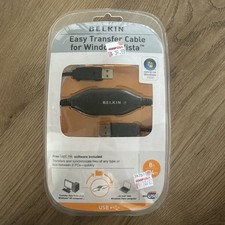 BELKIN Easy Transfer Cable Laptop PC Computer USB to USB SYNC Files NEW FACTORY picture
