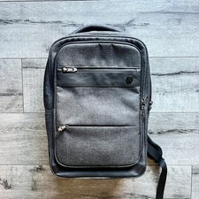 HP Executive Professional Tech Laptop Backpack Grey Denim RFID Protection USB  picture