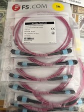 Lot 8 FS MTP/MPO Fiber Patch Cable 12 Fibers MTP OM4 50/125 Multimode Trunk 2M picture