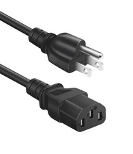 6ft Universal 3-Prong AC Power Cable for Computer, TV, Monitor, Black picture