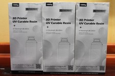 Lot of 3 Creality Low odor Rigid Transparent UV Curable Liquid Resin 1kg Bottles picture