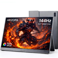 ARZOPA 16.1 Portable Monitor 144Hz Gaming Screen 100% sRGB HDR10 + Storage Bag picture