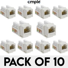 10 Pack Cat5e Keystone Jack Ethernet 8P8C RJ45 Ethernet 110 Punchdown CAT 5e picture