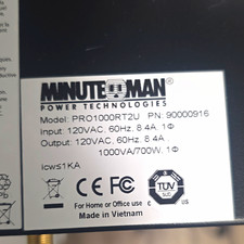 Minuteman PRO1000RT2U Rackmount UPS 1000VA 700W 120VAC USB Surge 90000916 picture